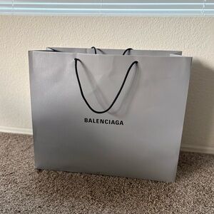 Balenciaga Silver large paper Tote Bag